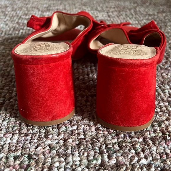 Vince Camuto Red Bow Heeled Slides Size 7.5 - Picture 6 of 7